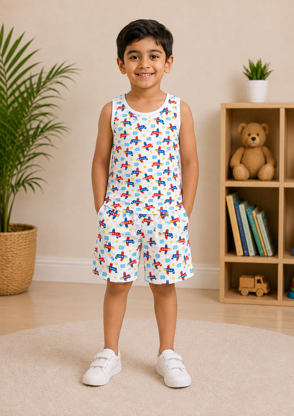 Boys Sleeveless T-Shirt with Shorts