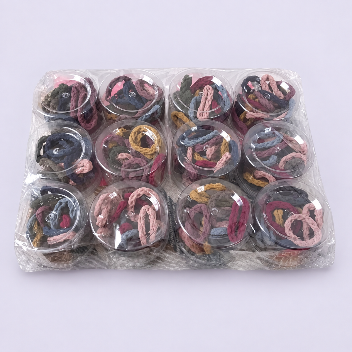 Soft Ruched Fabric Hair Ties – Assorted Pack of 20
