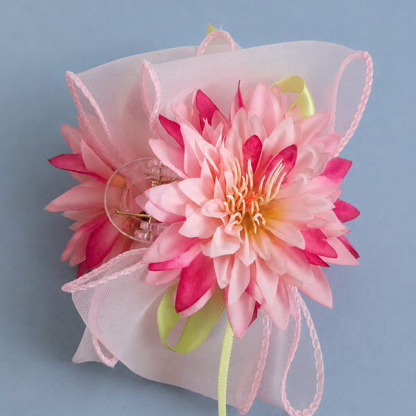 Girls’ Large Organza Chrysanthemum Hair Claw