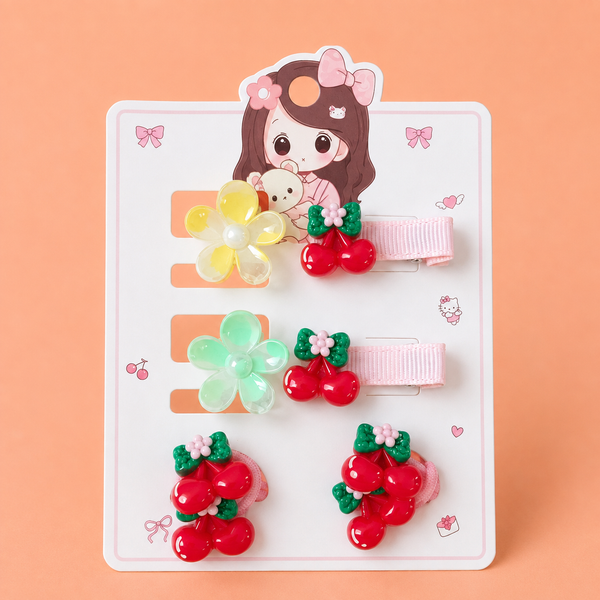 Girls Fruity Bloom Hair Accessory Set – Set of 6