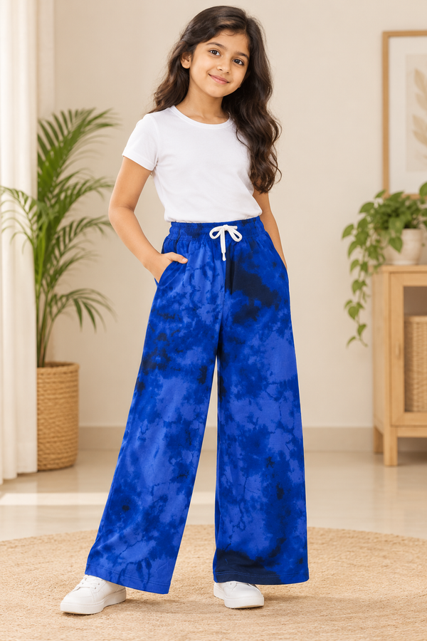 Girls Printed Wide-Leg Comfort Pants