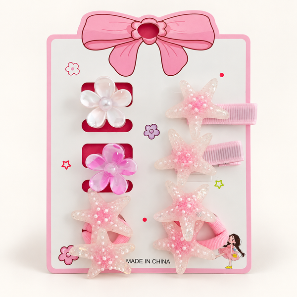 Pearl Starfish Kids Hair Accessories Set