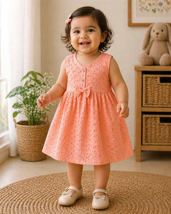 Pure Cotton Hakoba Frock – L (12–18 Months)