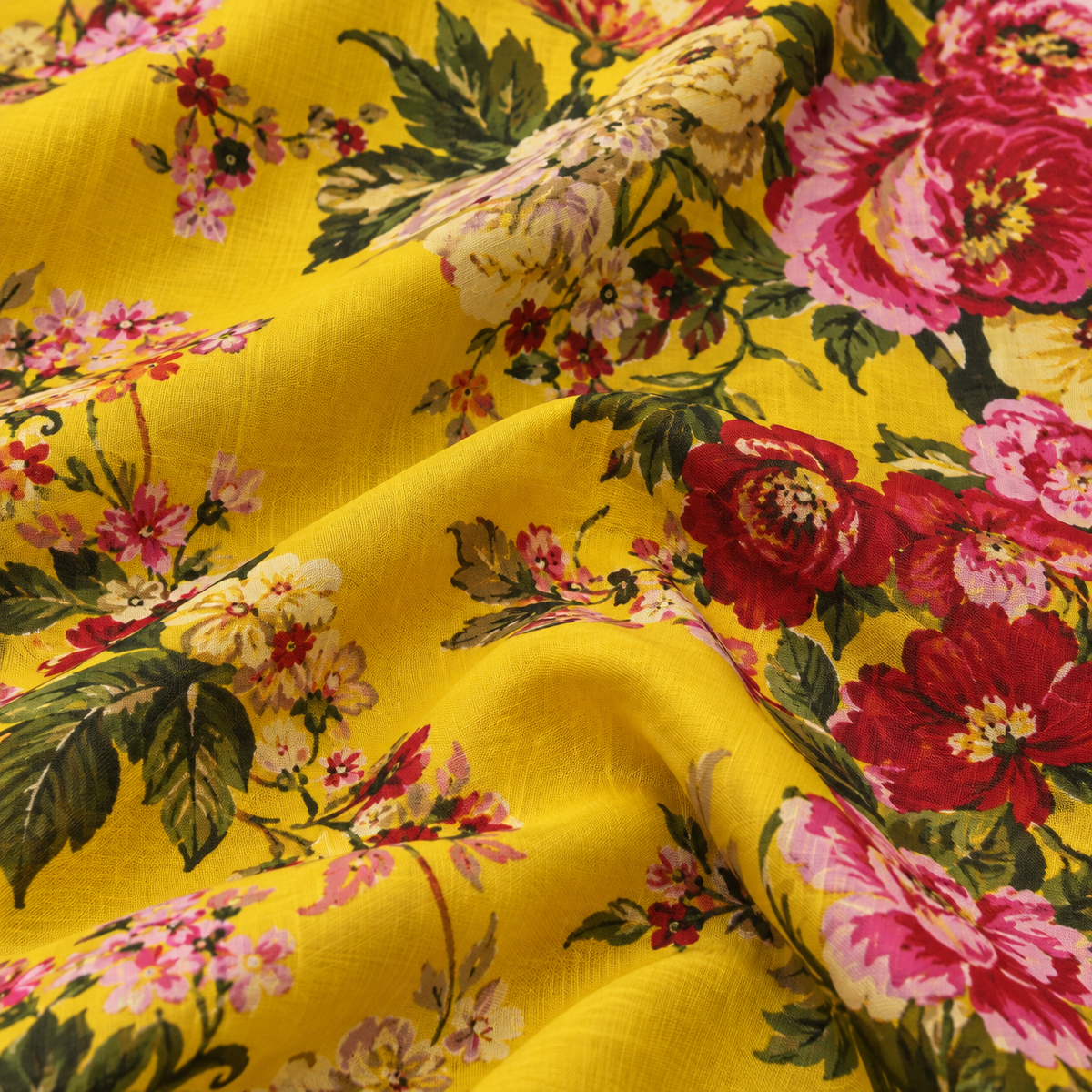 Boys Sunshine Yellow Floral Kurta White Pant Set