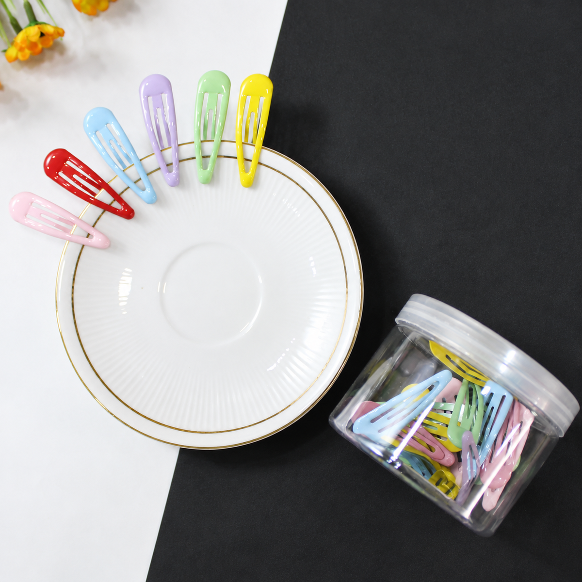 Multicoloured Classic Tic Tac Snap Clips – Box of 30