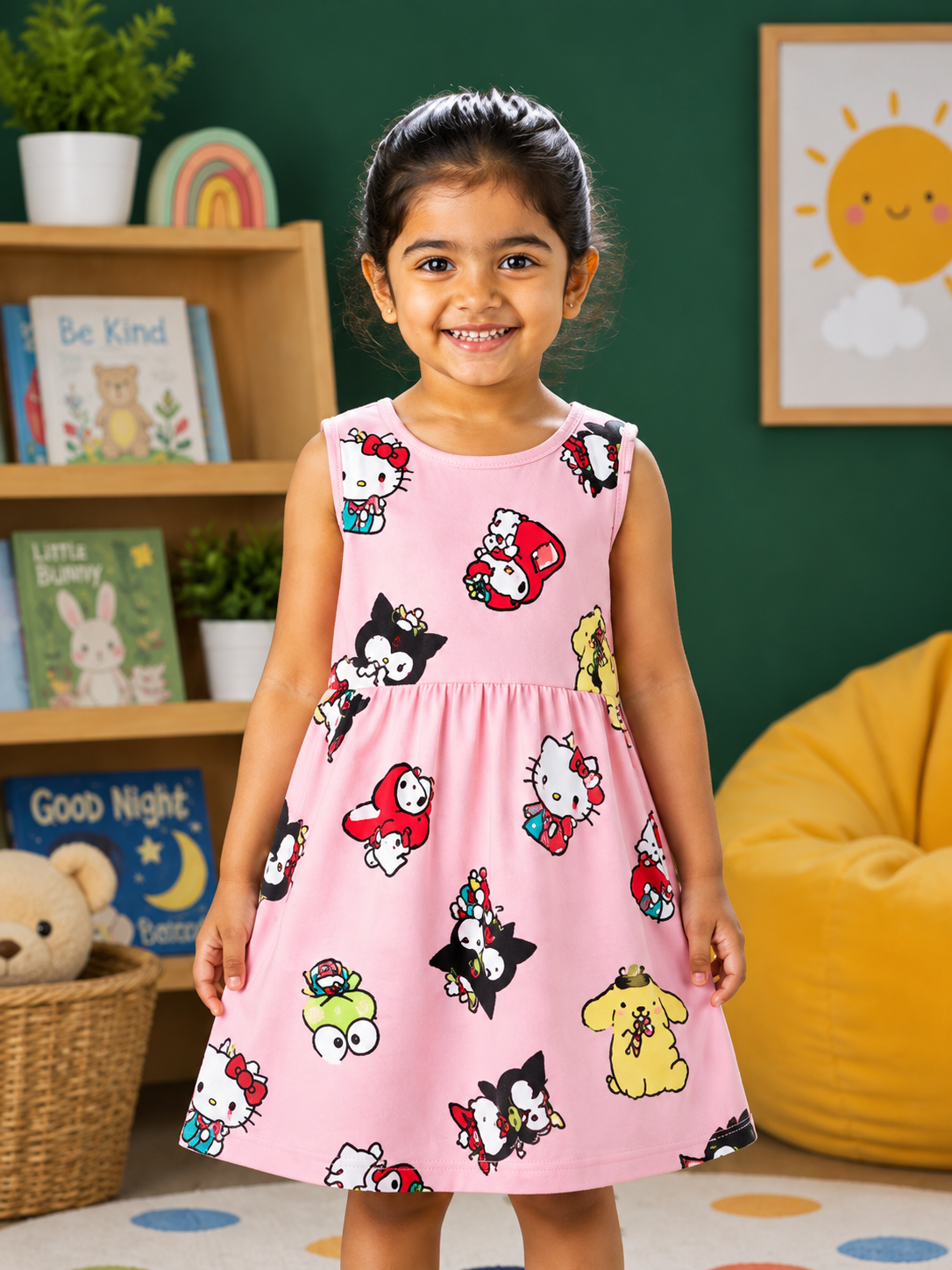 Girls Sleeveless Cotton Frocks