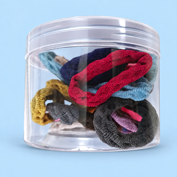 Soft Ruched Fabric Hair Ties – Assorted Pack of 20
