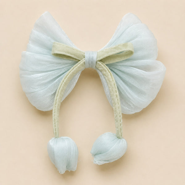 Large Organza Tulip Bow Barrette