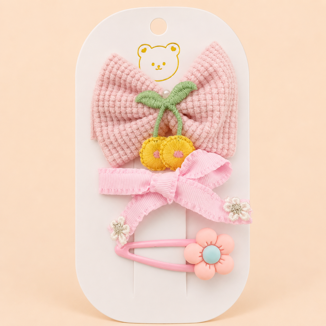 Pink Cherry Flower Bow