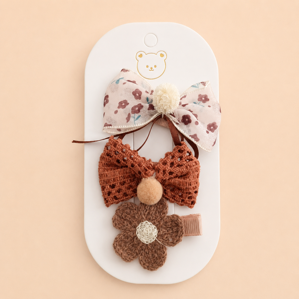 Vintage Floral Rust Bow